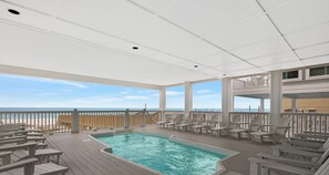 A heated pool - Agua Azul | Top Floor | Beach Front Home with Pool, Elevator, & Boardwalk (Gulf Shores)