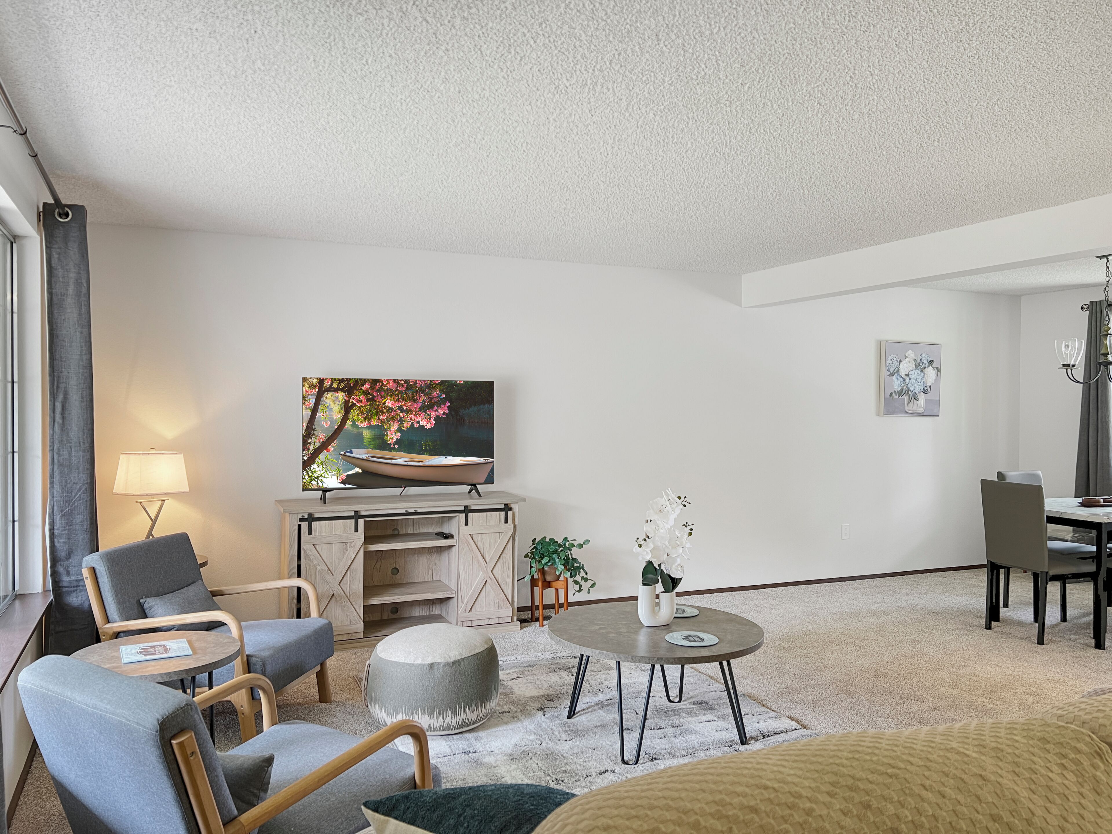 Smart TV, fireplace