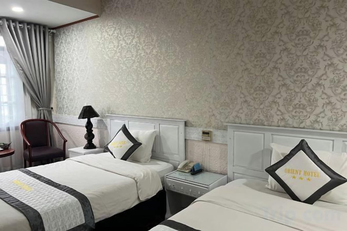 Desk, blackout curtains, free WiFi, bed sheets