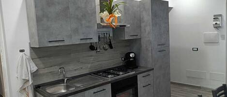 Kühlschrank, Mikrowelle, Ofen, Herdplatte