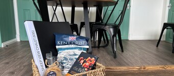 Our cosy chalet is just a 5-minute stroll from the golden sands of Camber Beach.