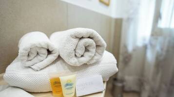 Dusche, Haartrockner, Bidet, Handtücher