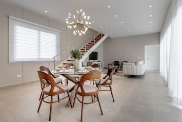 Dining area with natural light and views!