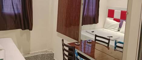 Premium bedding, desk, free WiFi, bed sheets