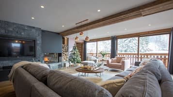 Télévision, cheminée, vidéothÚque, chaßne hi-fi