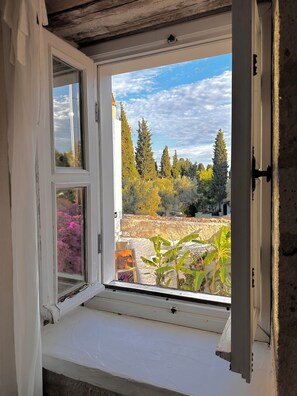 Habitación Confort, vistas al jardín | Sistema de insonorización, tabla de planchar con plancha, wifi gratis