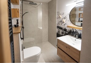 Dusche, Haartrockner, Handtücher
