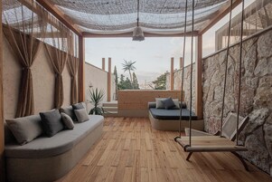 Elite-Zimmer, Whirlpool, Meerblick | Terrasse/Patio