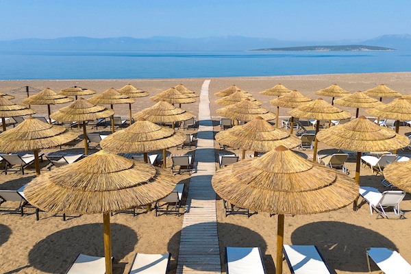 Private beach, beach bar