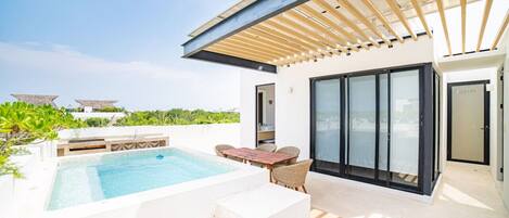 A heated pool