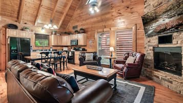 Smart TV, chimenea y videojuegos