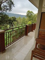 Habitación panorámica con 1 cama doble o 2 individuales, vistas a la colina | Balcón