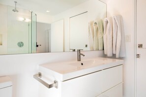 Hair dryer, towels