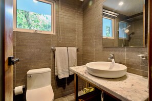 Serviettes fournies, savon, papier toilette
