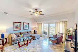 Condo, 1 King Bed with Sofa bed (Tops'l Beach Manor C-804) | Living area | TV - Tops'l Beach Manor C-804 (Miramar Beach)