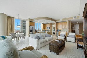 Condo, Multiple Beds (Lagoon Tower 1002) | Living area | TV - Lagoon Tower 1002 (Gulf Shores)