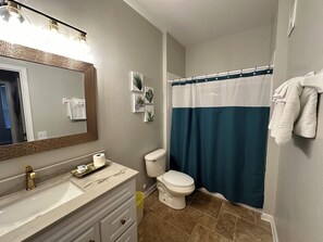 Hair dryer, towels