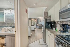 Fridge, microwave, oven, stovetop - Adorable Ocean Front Condo (Myrtle Beach)