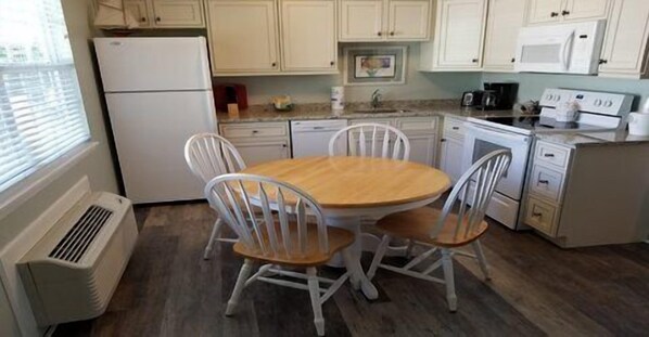 Microwave, oven, stovetop, coffee/tea maker