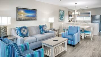 TV, DVD player, stereo