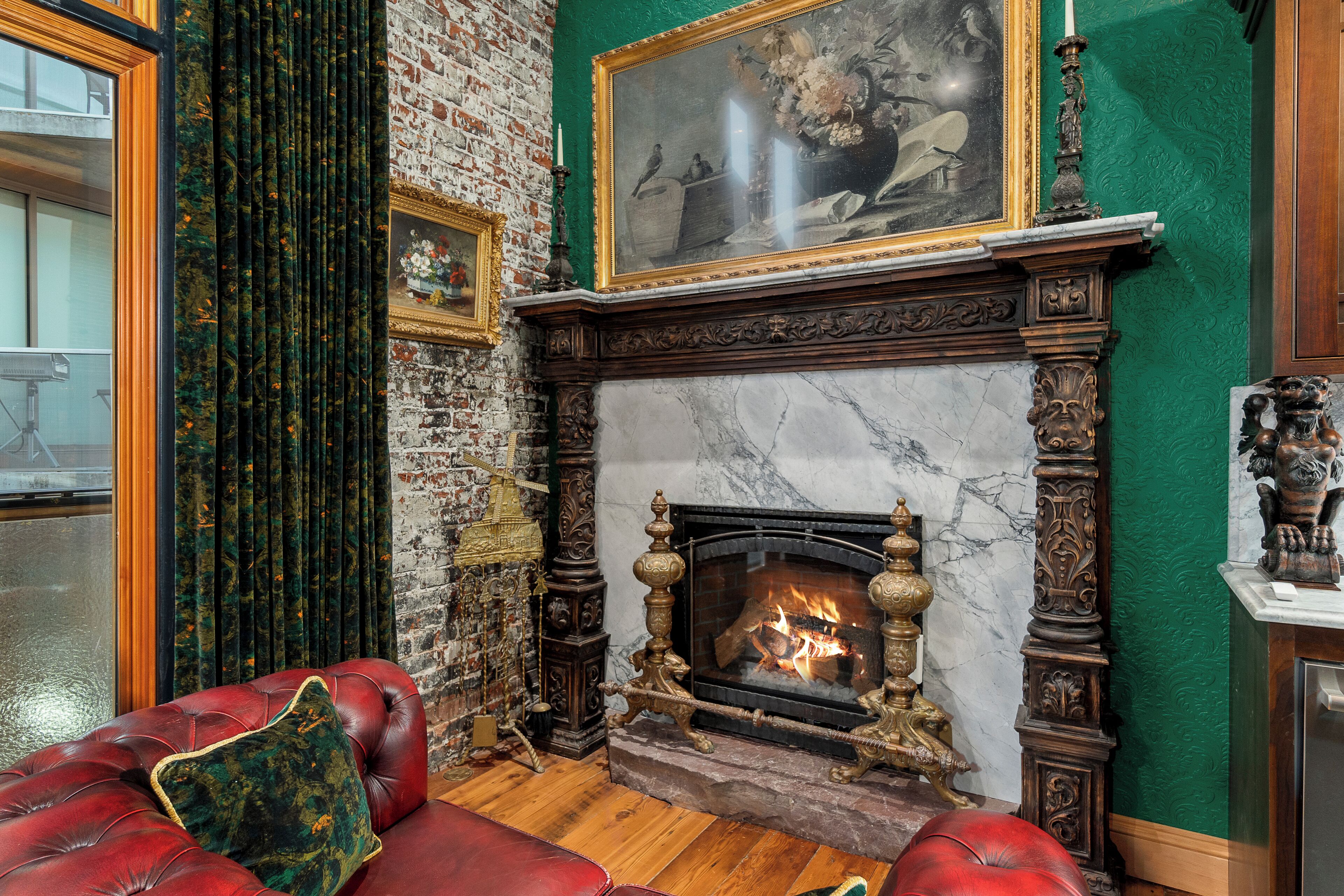 Exclusive Room | Living area | 70-inch Smart TV with digital channels, fireplace