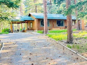 Exterior - Cabin on the Creek, with fireplace, game room, fenced-in yard  and firepit. (Rye)