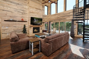 Smart TV, fireplace, video games