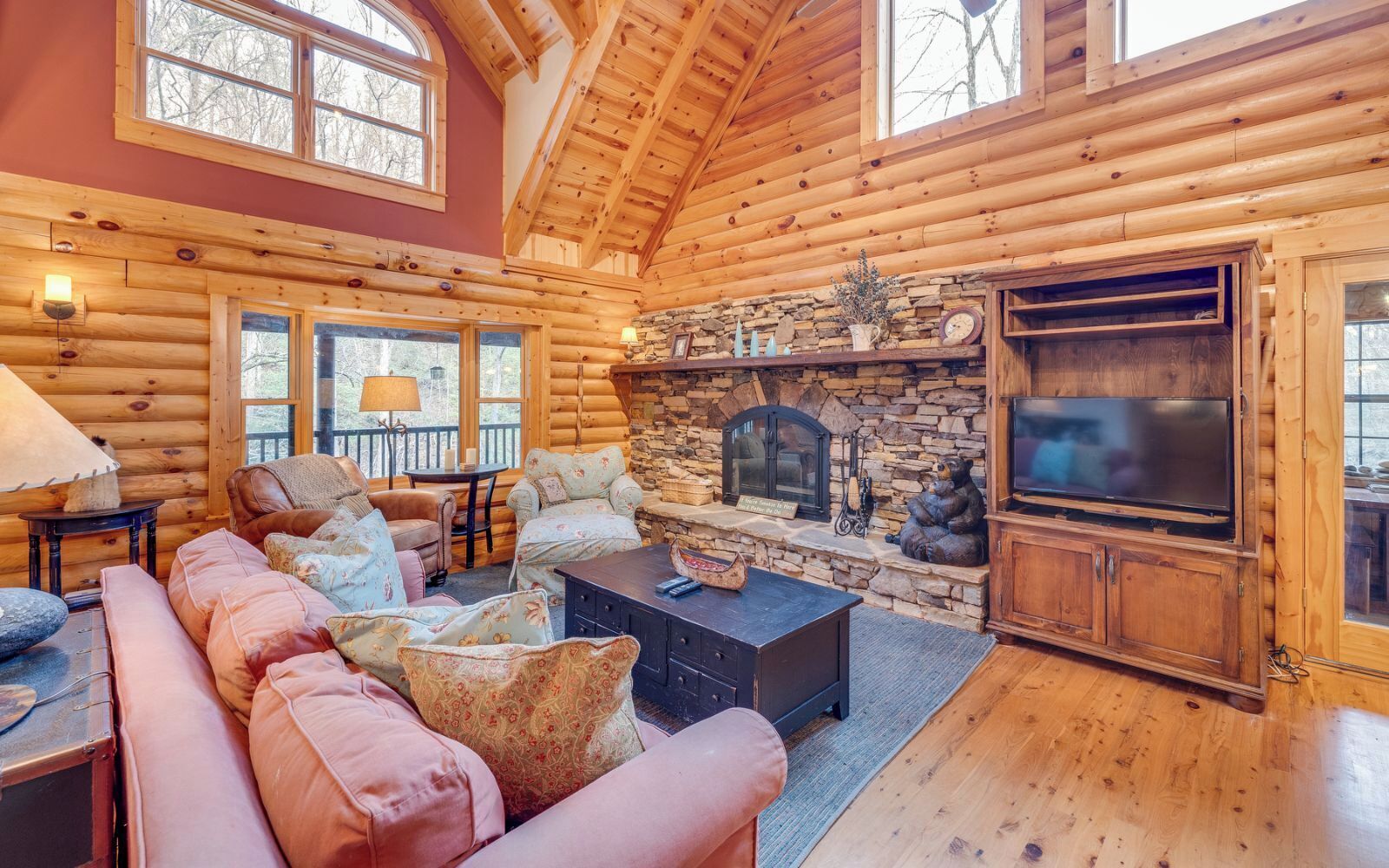 TV, fireplace, video games