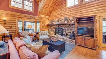 TV, fireplace, video games