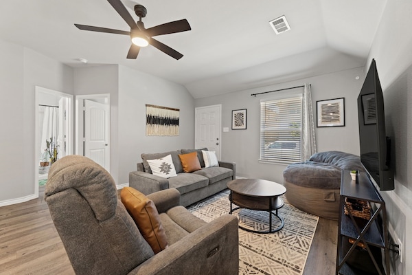 Cozy living area with open floor plan.