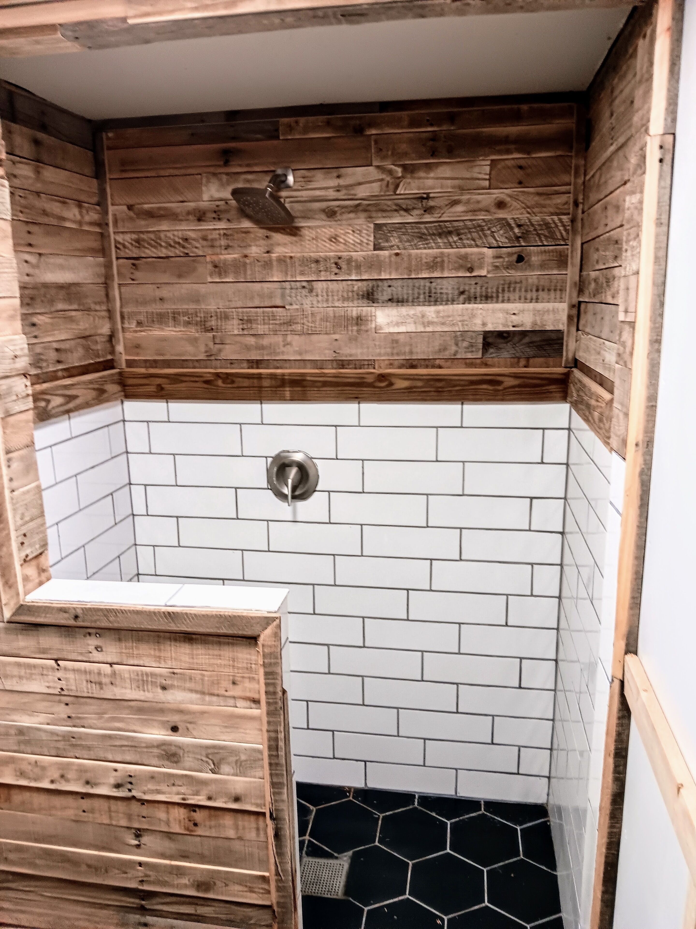 Shower, towels, soap, shampoo