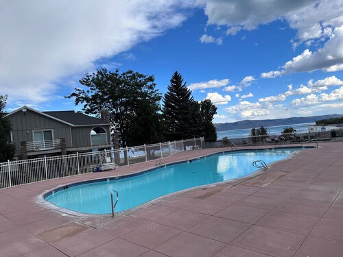 Your perfect home base at Bear Lake. Just a short walk to Bear Lake Marina!