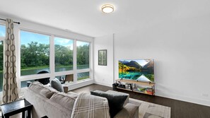 TV, fireplace, video games