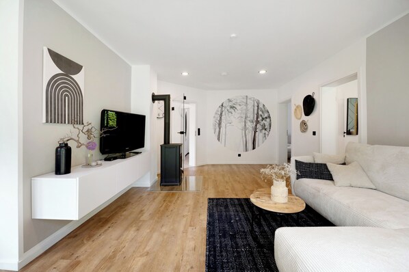 Télévision, cheminée