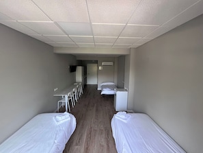 Habitación básica doble, 3 camas individuales, balcón | Sistema de insonorización y wifi gratis