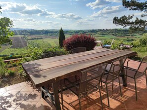 Outdoor dining - Family cottage with Heated Pool & Vineyard views (Sremski Karlovci)