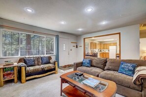 TV, fireplace, table football - Pet Friendly Family Cabin (South Lake Tahoe C)