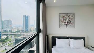 Deluxe Apartment, 3 Bedrooms, City View | Premium bedding, down duvets, individually decorated
