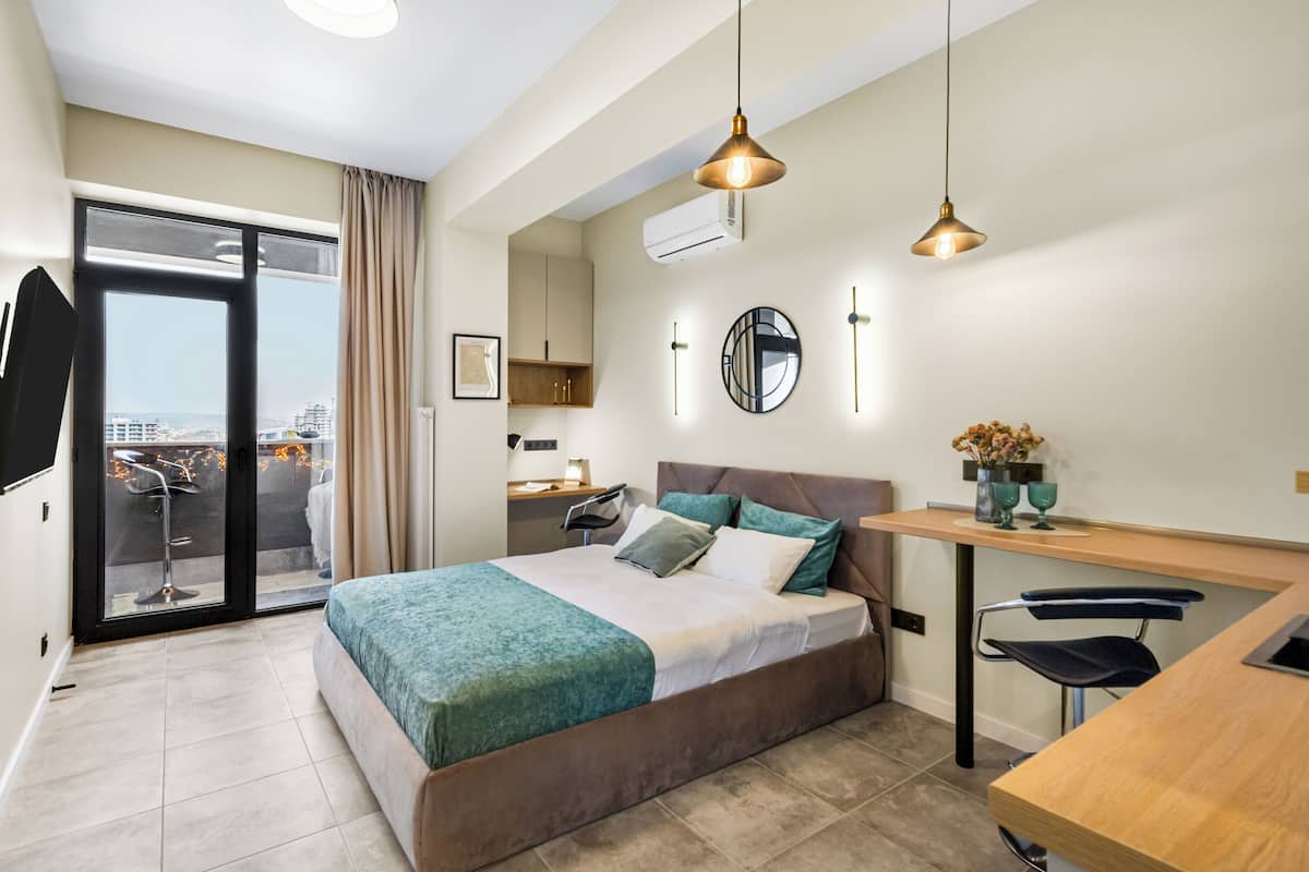 Studio, vue ville | 1 chambre, décoration personnalisée, rideaux occultants