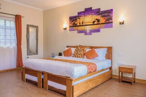 Deluxe Double or Twin Room, Balcony, Garden View | Laptop workspace, blackout drapes, soundproofing, cribs/infant beds