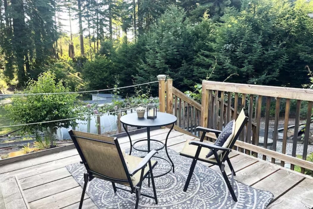 The Redwood Forest Suite -1 BR w/ private Patio overlooking majestic redwoods. 