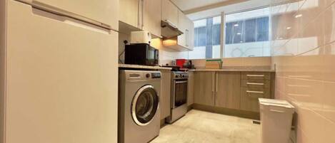 Mini-fridge, electric kettle
