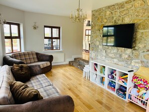 TV, fireplace - Hawthorn House - Luxurious stay with scenic views (Rosmuck)