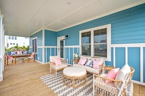 Terrace/patio - 2min Walk to Beach w Hot Tub, Centrally Located! (Oak Island)