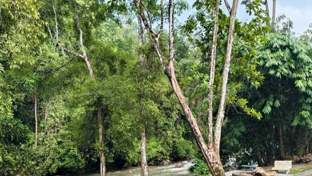 A riverside view with a seating area and a fire pit. - OYO 90993 Ulu River Lodge (Ipoh)