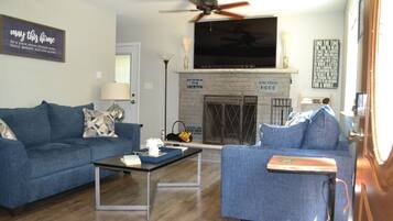 Smart TV, fireplace, printers