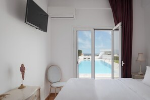 Luxury-Villa, Meerblick | 4 Schlafzimmer, Bettwäsche aus ägyptischer Baumwolle