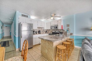 Fridge, microwave, oven, stovetop - Royal Garden Unit 609 -  2 Bedroom, 2 Bath Oceanfront Condo (Garden City Beach)