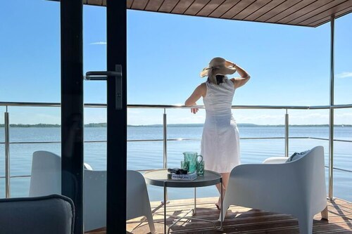 Houseboat by Lake Jamno with Rooftop Terrace