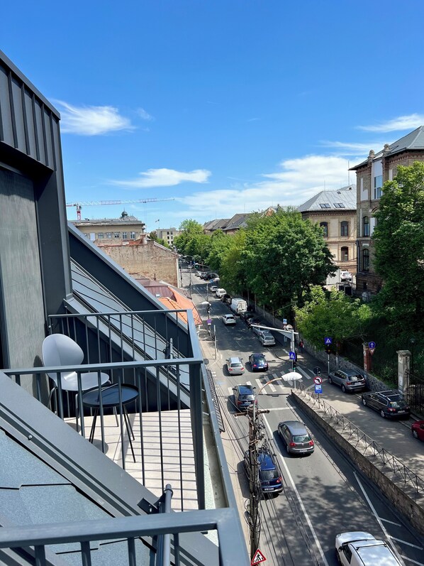 Panoramic-Apartment, Balkon, Stadtblick | Balkon